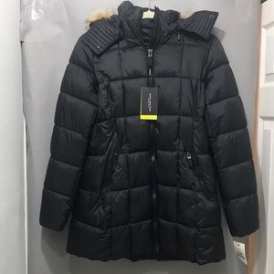 Marc New York Women’s Black Winter Jacket w/ Detachable Faux Fur Hood Size Large